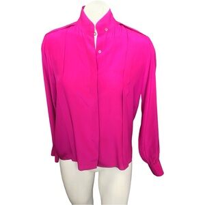 Very Rare Vintage Charles Julian French Fashion 100% Silk Blouse